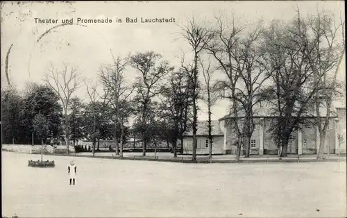 Ak Bad Lauchstädt Saalekreis, Theater und Promenade