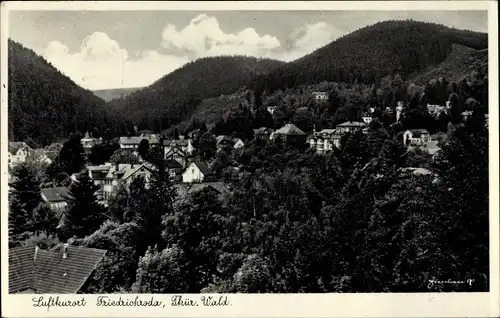 Ak Friedrichroda Thüringer Wald, Blick über den Ort, Panorama