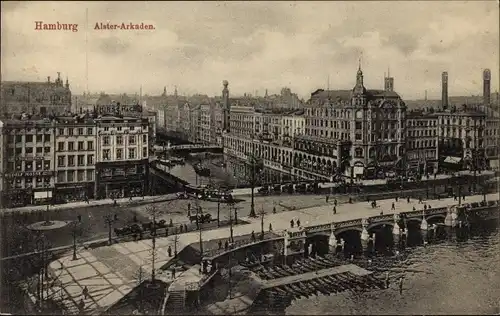 Ak Hamburg Mitte Neustadt, Alsterarkaden