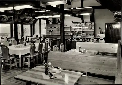 Ak Lehde Lübbenau im Spreewald, HO-Gaststätte Zum fröhlichen Hecht, Bauernstube