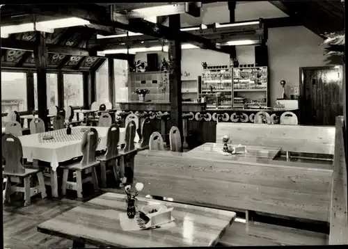 Ak Lehde Lübbenau im Spreewald, HO-Gaststätte Zum fröhlichen Hecht, Bauernstube