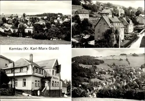 Ak Kemtau Burkhardtsdorf im Erzgebirge, Panorama, Teilansichten, Gasthof