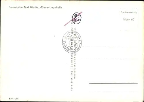 Ak Bad Köstritz in Thüringen, Sanatorium, Männer-Liegehalle