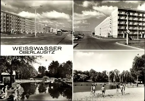 Ak Weißwasser in der Oberlausitz, Wohnkomplex IV Wilhelm Pieck Str., Tierpark, Bad