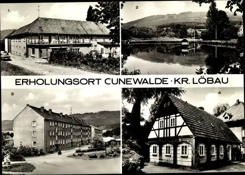 Ak Cunewalde in der Oberlausitz, Ferienheim Georgi Dimitroff, AWG-Siedlung, Umgebindehaus