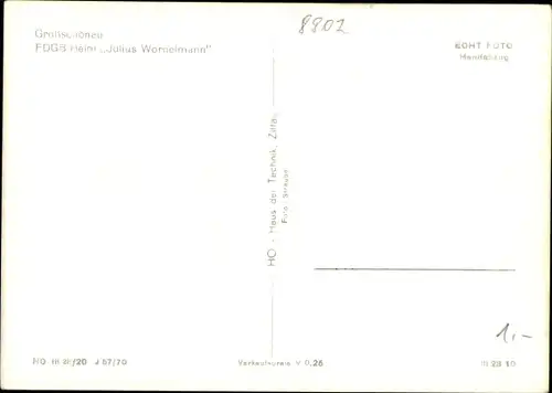 Ak Großschönau in der Oberlausitz Sachsen, FDGB Ferienheim Julius Wordelmann