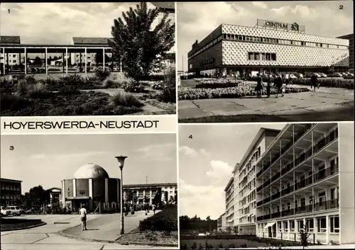 Ak Hoyerswerda in der Oberlausitz, Neustadt, Centrum Warenhaus, POS, Planetarium, Kreiskrankenhaus
