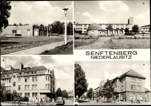 Ak Senftenberg in der Niederlausitz, Volksschwimmbad, Planetarium, Kaufhaus Magnet, Stadtcafé