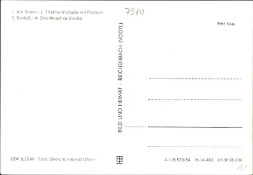 Ak Finsterwalde, Am Markt, Thälmannstraße, Postamt, Schloss, Otto Nuschke Straße