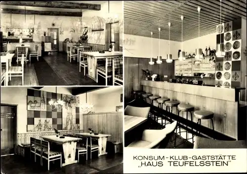 Ak Ostseebad Lubmin Vorpommern, Konsum Klubgaststätte Haus Teufelsstein, Innenansichten