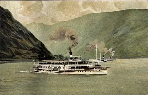 Ak Salondampfer auf dem Rhein, Köln Düsseldorfer Rheindampfschifffahrt