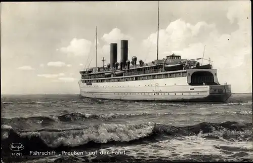 Ak Fährschiff Preußen auf der Fahrt