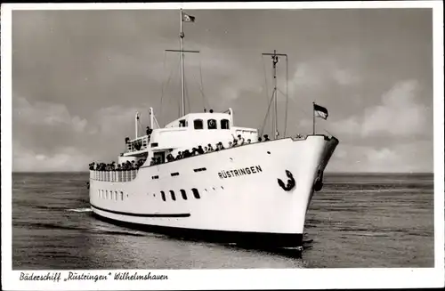 Ak Nordseebad Wilhelmshaven, Bäderschiff Rüstringen, Reederei Jade-Seebäderdienst