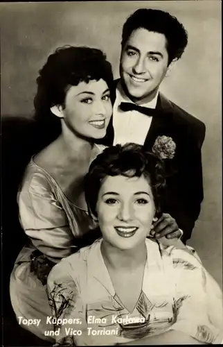 Ak Schauspieler Topsy Küppers, Elma Karlowa, Vico Torriani