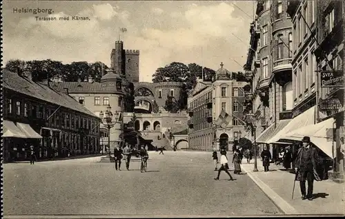 Ak Hälsingborg Helsingborg Schweden, Terrassen med Kärnan, Turm