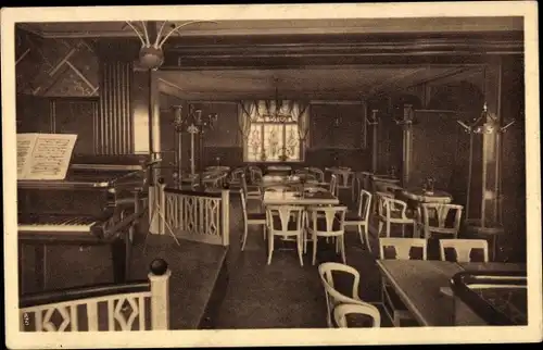 Ak Limbach Oberfrohna in Sachsen, Cafe Schulze, Innenansicht, Hohensteiner Straße 68, Klavier