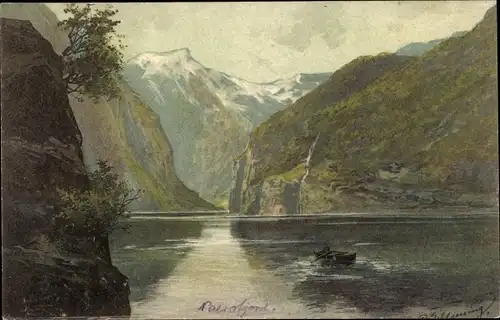 Künstler Ak Norwegen, Naerofjord
