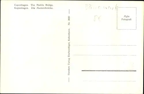 Ak København Kopenhagen Dänemark, Marmorbrücke