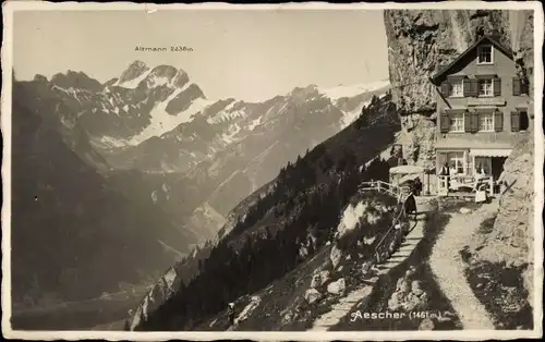 Ak Schwende Kanton Appenzell Schweiz, Wildkirchli, Aescher