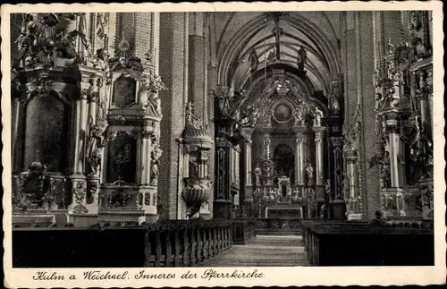 Ak Chełmno Kulm Culm Weichsel Westpreußen, Inneres der Pfarrkirche