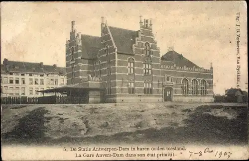 Ak Anvers Antwerpen Flandern, Blick zum Bahnhof