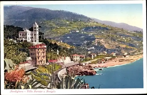 Ak Bordighera Liguria, Villa Garnier e Arziglia
