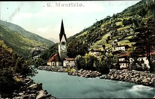 Ak San Maurizio Brunate Lago di Como Lombardia, Teilansicht mit Kirche