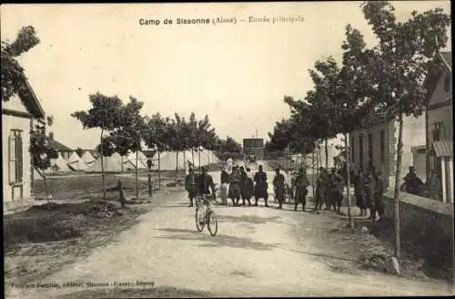 Ak Sissonne Aisne, Camp de Sissonne, Entree principale