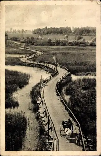 Ak Péronne Somme, Kriegsbrücke