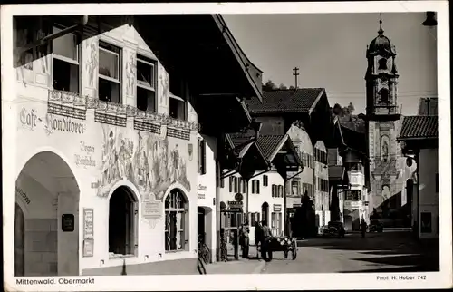 Ak Mittenwald in Oberbayern, Obermarkt