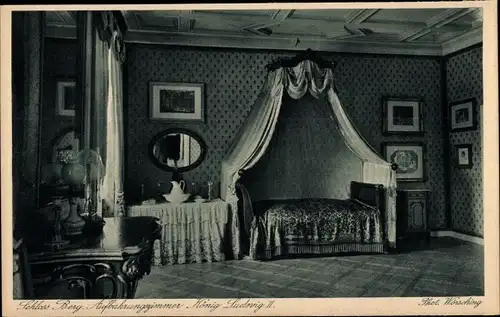 Ak Berg am Starnberger See in Oberbayern, Schloss Berg, Aufbahrungszimmer König Ludwig II.