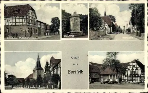 Ak Bortfeld Wendeburg in Niedersachsen, Dorfpartie, An der Kirche, Ländlicher Wirtschaftsverein