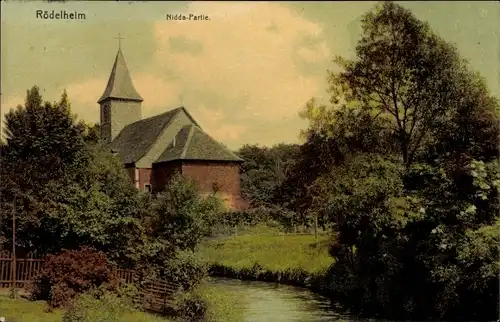 Ak Rödelheim Frankfurt am Main, Nidda-Partie