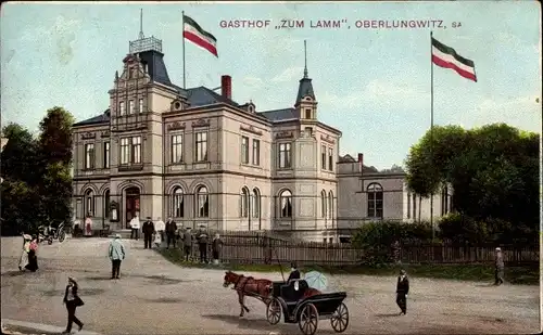 Ak Oberlungwitz in Sachsen, Gasthof Zum Lamm, Inh. Otto Uhlmann