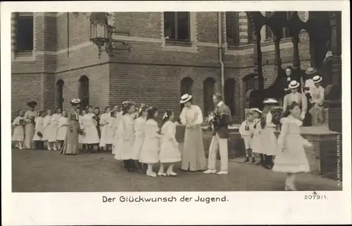 Ak Kronprinz Wilhelm von Preußen, Kronprinzessin Cecilie von Preußen, Glückwunsch der Jugend