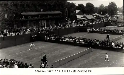 Ak Wimbledon London England, General view of 2 & 3 courts, Tennisplatz