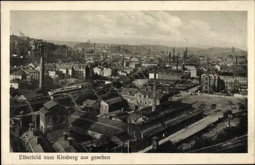 Ak Elberfeld Wuppertal, Blick auf den Ort vom Kiesberg aus