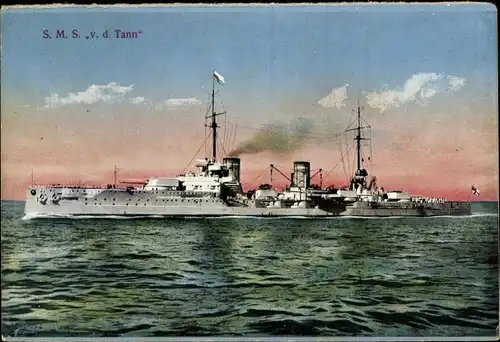 Ak Deutsches Kriegsschiff, SMS von der Tann, Großer Kreuzer, Kaiserliche Marine