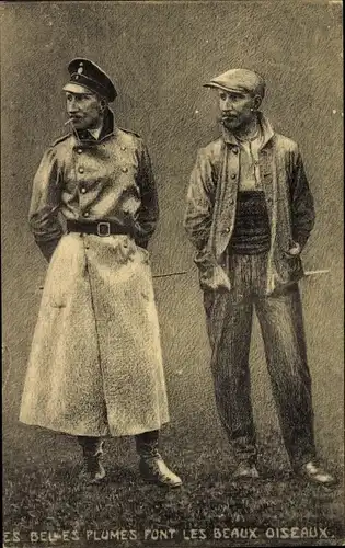 Ak Belles plumes font les beaux oiseaux, Karikatur, Kronprinz Wilhelm von Preußen