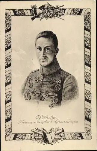 Ak Kronprinz Wilhelm von Preußen in Husarenuniform, Portrait