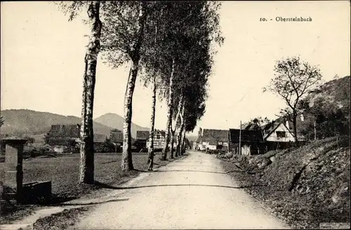 Ak Obersteinbach Elsass Bas Rhin, Ortspartie, Straße