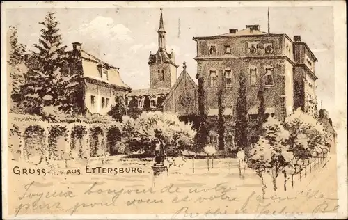 Litho Weimar in Thüringen, Schloss Ettersburg