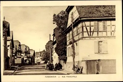 Ak Furdenheim Fürdenheim Elsass Bas Rhin, Rue Principale