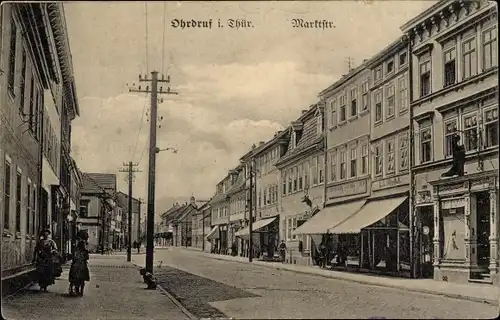 Ak Ohrdruf in Thüringen, Marktstraße, Geschäfte