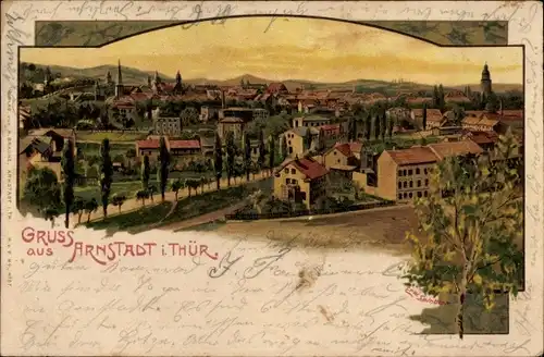 Künstler Ak Spindler, Erwin, Arnstadt in Thüringen, Gesamtansicht