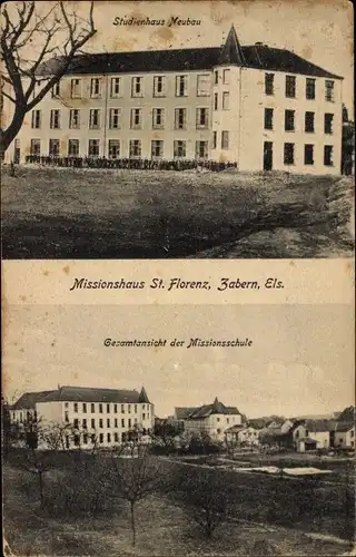 Ak Saverne Zabern Elsass Bas Rhin, Missionshaus St. Florenz, Studienhaus Neubau, Missionsschule