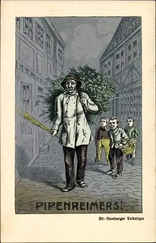 Künstler Ak Hamburg, Pipenreimers, Alt Hamburger Volkstype, Verein Geborener Hamburger