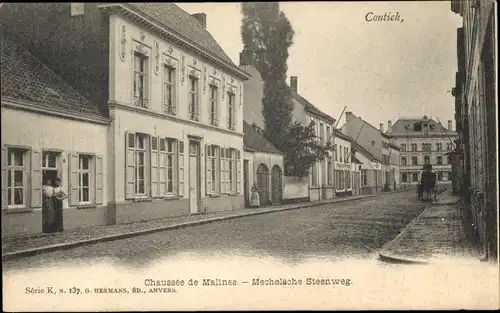Ak Contich Kontich Flandern Antwerpen, Chaussee de Malines