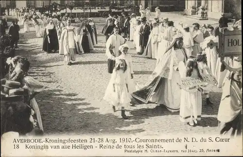 Ak Averbode Scherpenheuvel Zichem Flämisch Brabant, Kroningsfeesten 1910,Couronnement ND du S. Coeur