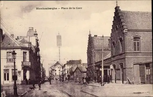 Ak Blankenberghe Blankenberge Westflandern, Place de la Gare
